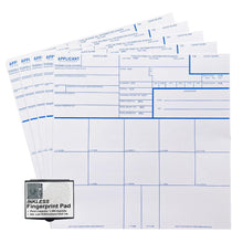 Load image into Gallery viewer, FD-258 Fingerprint Cards with No ORI and Ink Pad