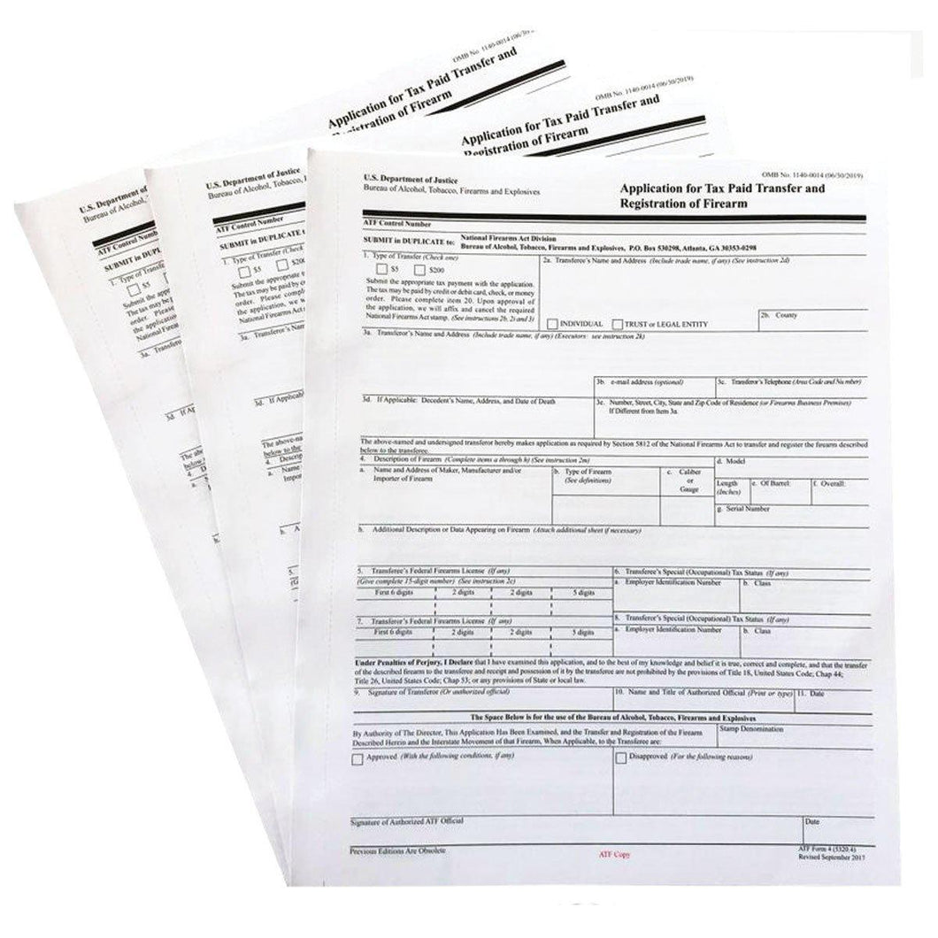 Official ATF Form 5320.4 - ATF Form 4 - Paper Application Form