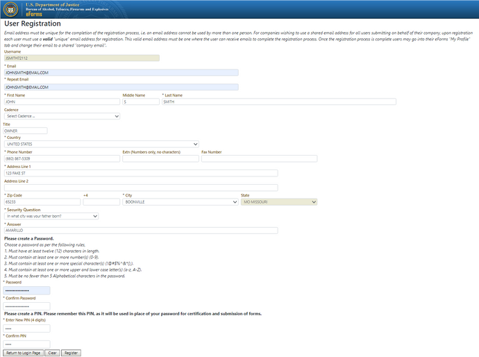 How to Register For a Username On the ATF eFrom Website Walk-Through Guide
