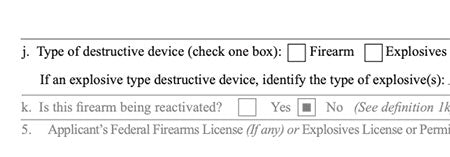 ATF eForm 1 Box 4j is Unchecked on approved ATF eForm 1