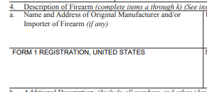 Approved ATF eForm 1 Form 1 Registration - FORM 1 REGISTRATION, UNITED STATES