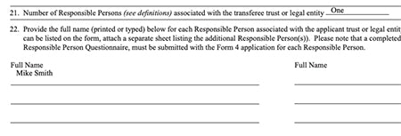 Can a NFA Gun Trust have Only One Responsible Person?