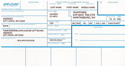 FD-258 Fingerprint Card Fillable .PSD File