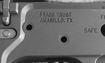 Misspelled Trust Engraving or Individual Engraving for you Silencer or SBR