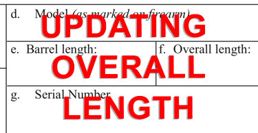 Updating your Silencer/SBR Overall Length [OAL] Letter Generator
