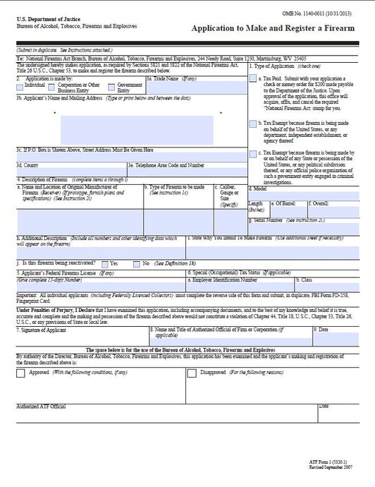Download Fillable .PDF ATF Form 1