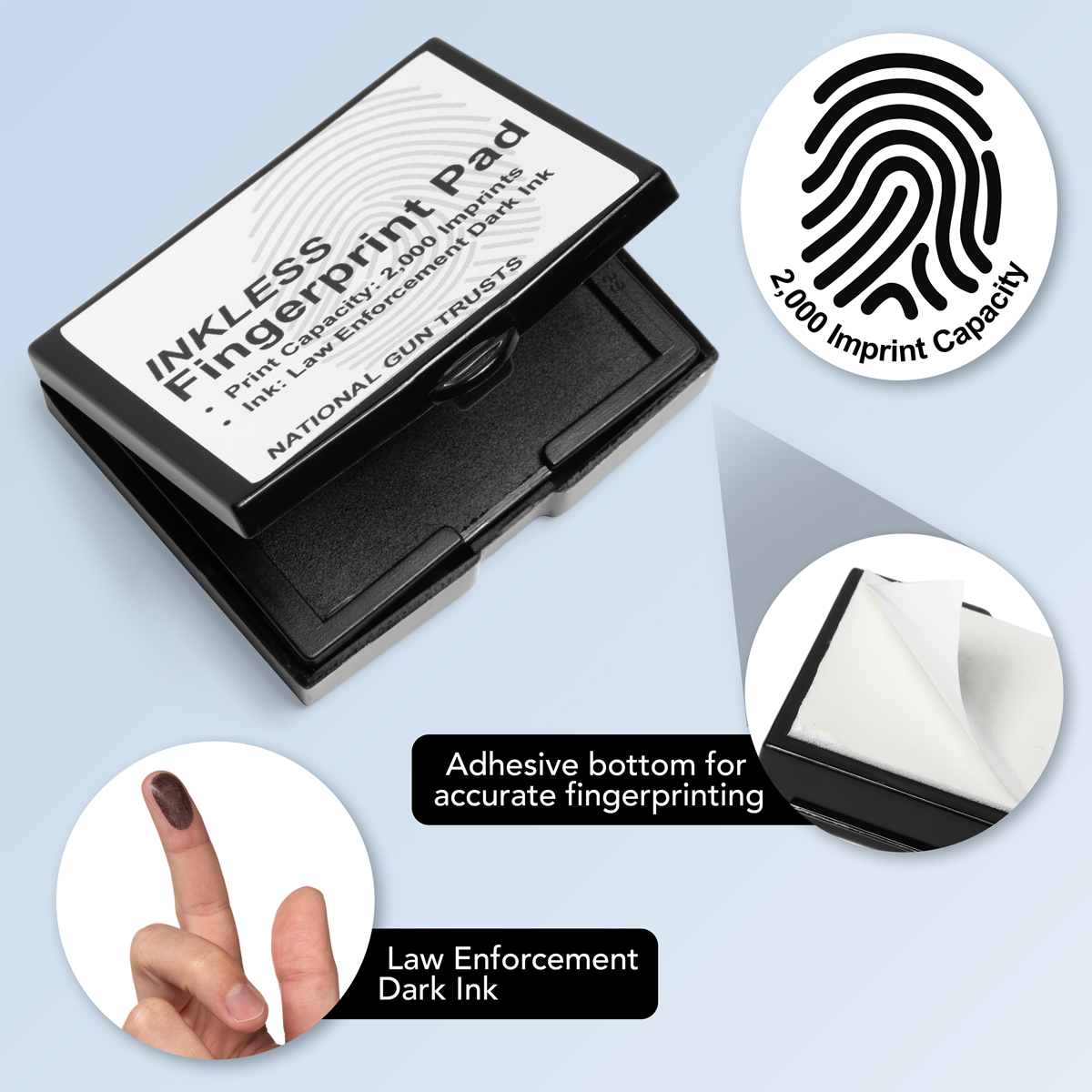 Law Enforcement Dark Inkless Fingerprint Ink Pad – National Gun Trusts