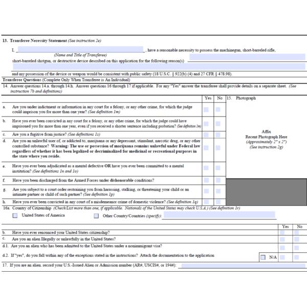 ATF Form 4, ATF Form 1, ATF Form And Paperwork Consultation, 03/30/2024