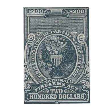United States $200 Tax Stamp Sticker