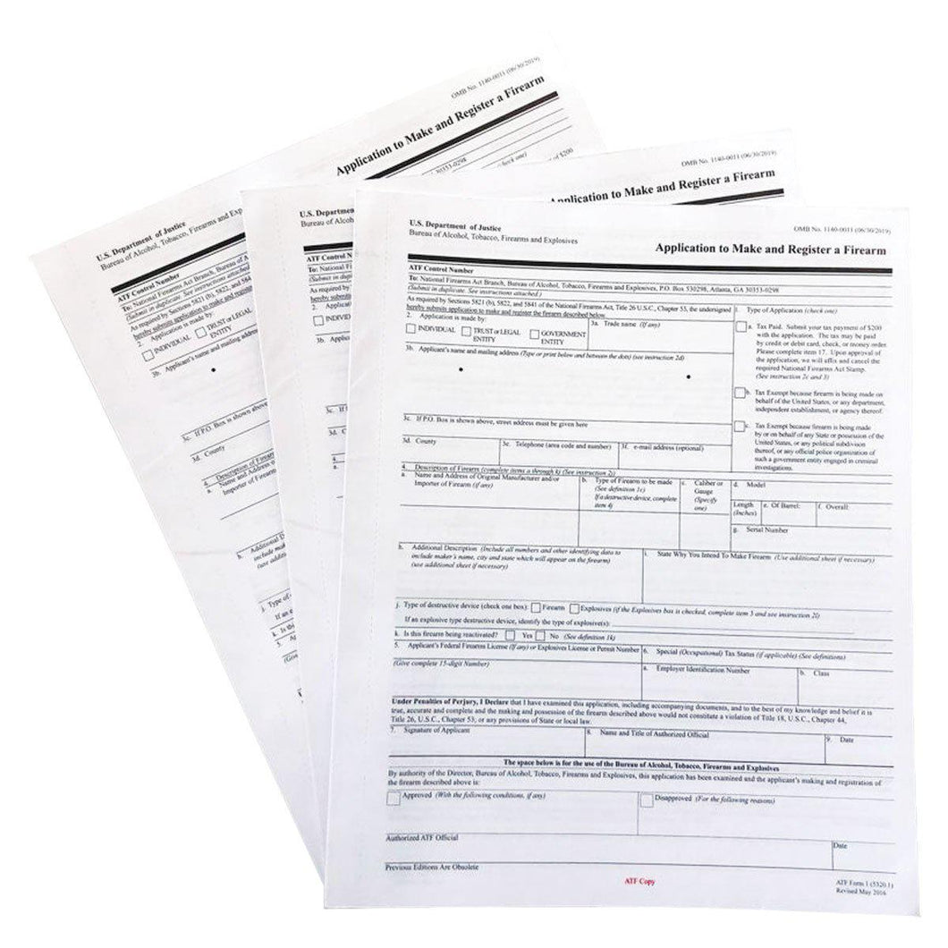 Official ATF Form 5320.1 - ATF Form 1 - Paper Application Form