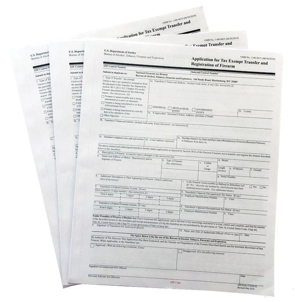 Official ATF Form 5320.5 - ATF Form 5 - Paper Application Form